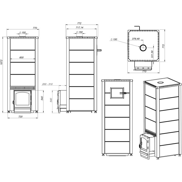 Печь для бани PKLV-50-6 N Печь для бани PKLV-50-6 N