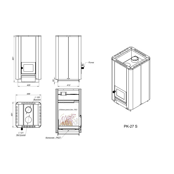 Печь для бани PK-27 S anthracite
