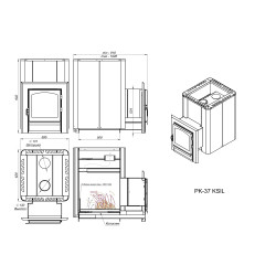 Печь для бани PK-37 KSIL anthracite