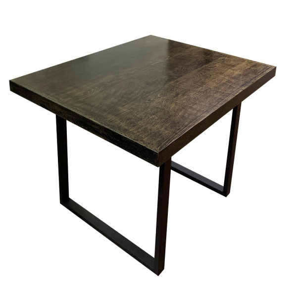 Стол дубовый Loft Patina 1.1х0.9 м, ножки металлические квадрат