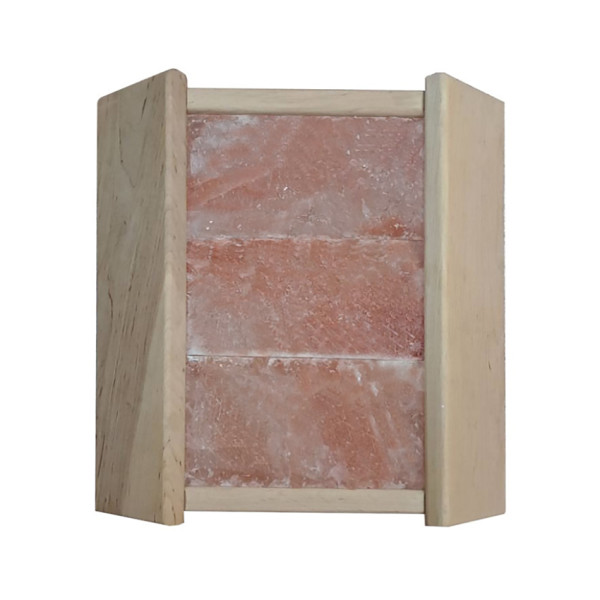 Ограждение для светильника угловое с гималайской солью, ольха