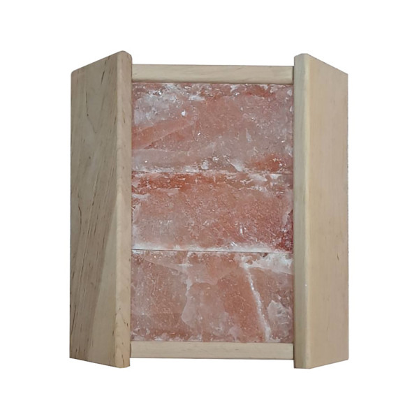 Ограждение для светильника угловое с гималайской рваной солью, ольха