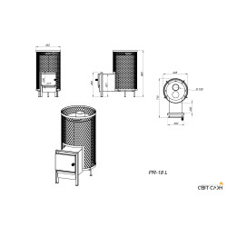 Піч для лазні PR-18 L steel door