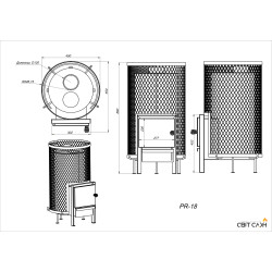 Піч для лазні PR-18 S steel door