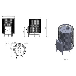 Печь для бани PR-25 S steel door