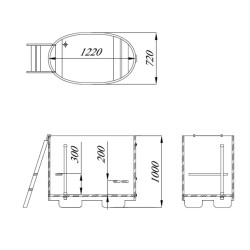 Бочка-купель Blumenberg 434 л, 122*72 см