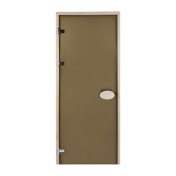 Двери для сауны PAL 80*208 см матовая бронза 8 мм ясень