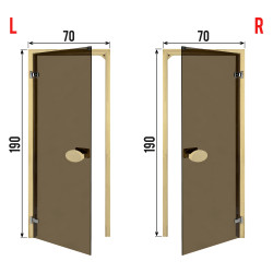 Двери для сауны PAL 70*190 см бронза 8 мм