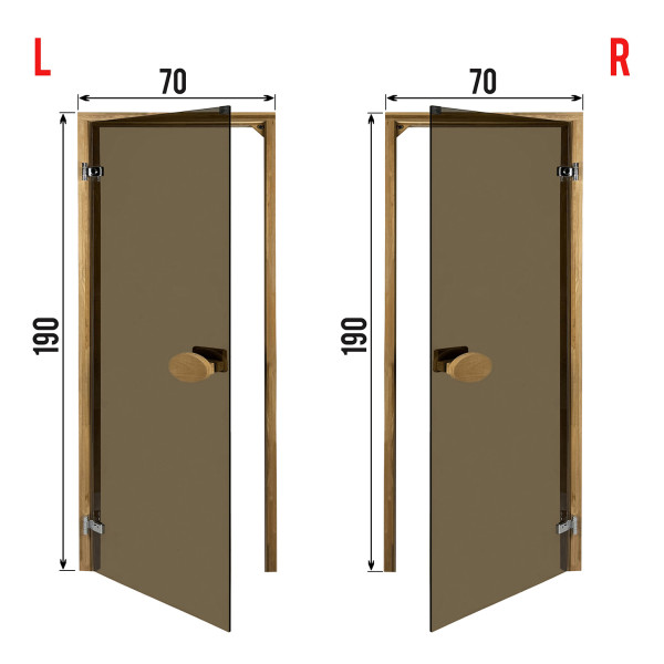 Двери для сауны PAL 70*190 см бронза 8 мм термокоробка Двери для сауны PAL 70*190 см бронза 8 мм термокоробка