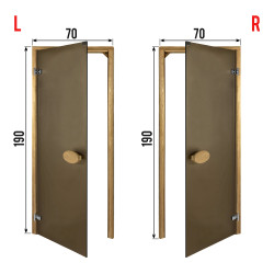 Двери для сауны PAL 70*190 см матовая бронза 8 мм термокоробка