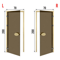 Двери для сауны PAL 70*200 см бронза 8 мм