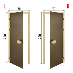 Двери для сауны PAL 70*200 см матовая бронза 8 мм