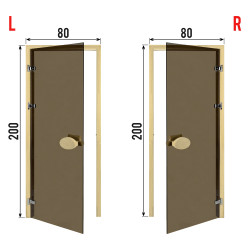 Двери для сауны PAL 80*200 см бронза 8 мм