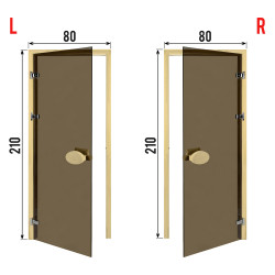 Двери для сауны PAL 80*210 см бронза 8 мм