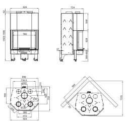 Каминная топка La Nordica MONOBLOCCO 750 PRISMATICO