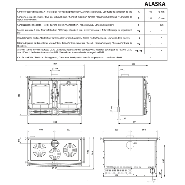 Печь La Nordica ALASKA Glazed Black