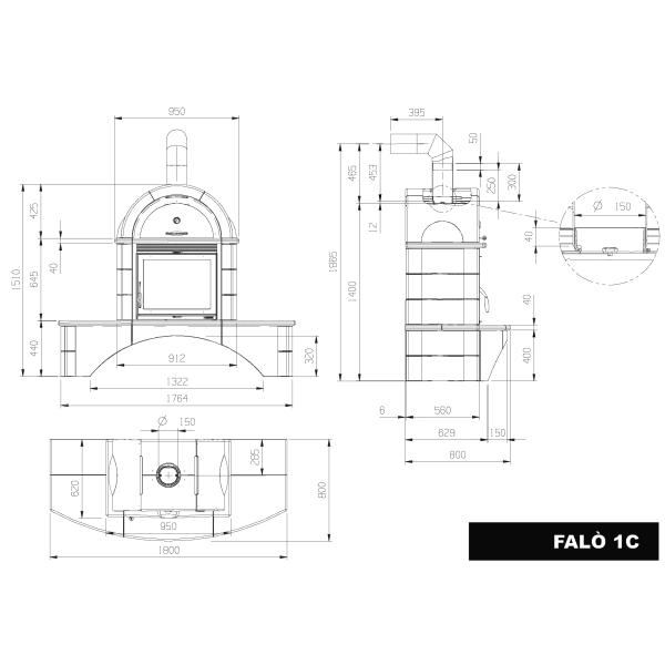 Печь La Nordica FALO 1C Yellow Bench Sand