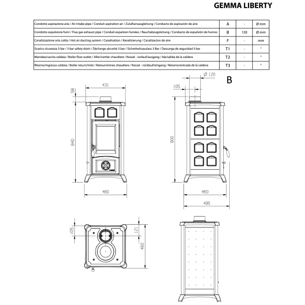 Печь La Nordica GEMMA Liberty Panna Печь La Nordica GEMMA Liberty Panna