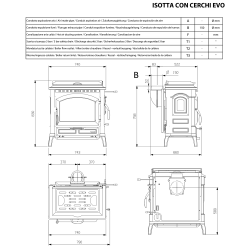 Печь La Nordica ISOTTA CON CERCHI EVO Anthracite Black