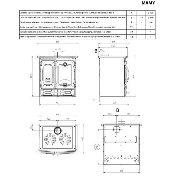 Печь La Nordica MAMY Glazed Black Печь La Nordica MAMY Glazed Black