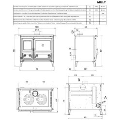Печь La Nordica MILLY Bordeaux + Food Warmer