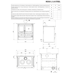 Печь La Nordica ROSA L 5.0 STEEL Anthracite Black