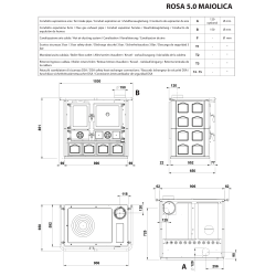 Печь La Nordica ROSA 5.0 MAIOLICA Bordeaux