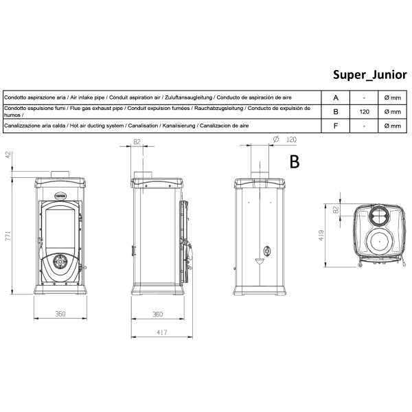 Печь La Nordica SUPER JUNIOR Black