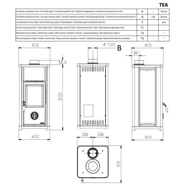 Печь La Nordica TEA Anthracite Black