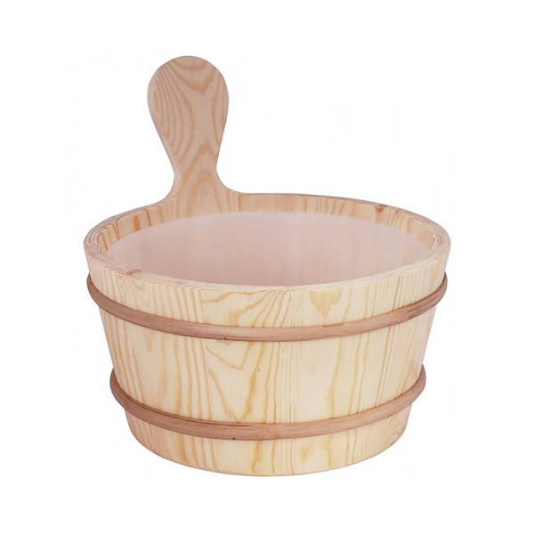 Шайка для сауны с пластиковой вставкой 4 л сосна Sawo 340-P