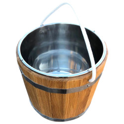 Ведро для сауны 15 л с нержавеющей вставкой, ясень