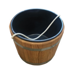 Ведро для сауны 16 л с пластиковой вставкой, дуб