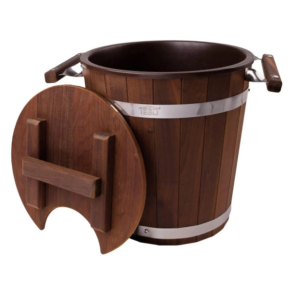 Запарник для сауны 20 л с пластиковой вставкой и крышкой, термолипа