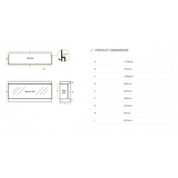 Електрокамін New forest electric fire 1200 (фронтальный)