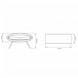 Напольный биокамин Ellipse floor
