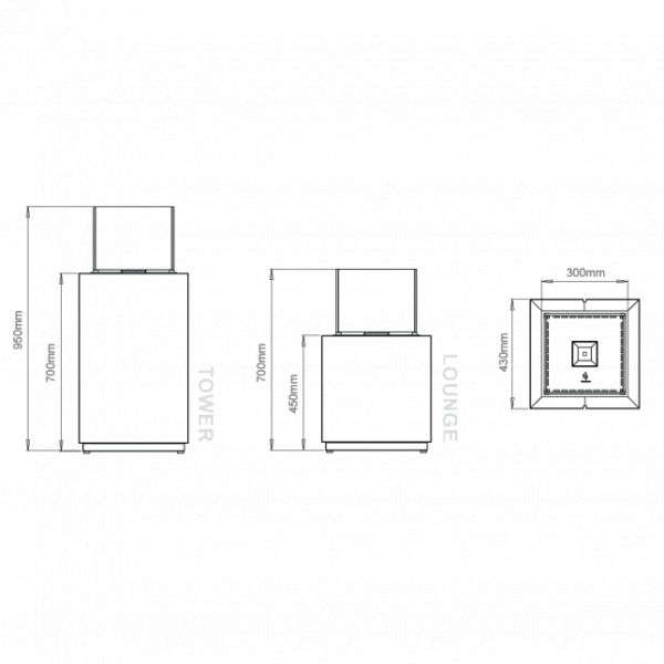 Напольный биокамин Monaсo square Напольный биокамин Monaсo square