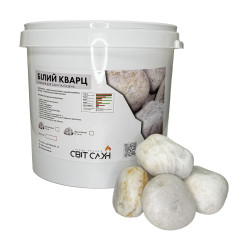 Камни для сауны Белый Кварц обвалованные 10-16 см / 25 кг