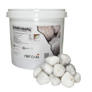 Камни для сауны Белый Кварц обвалованные 5-12 см / 25 кг