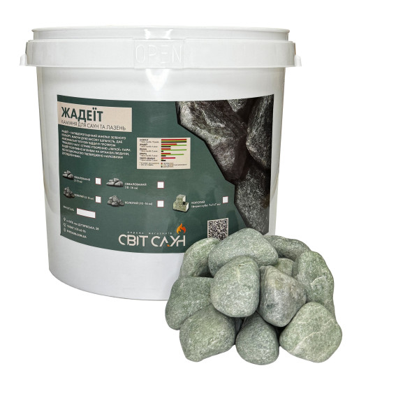 Камни для сауны Жадеит обвалованные 5-12 см / 10 кг