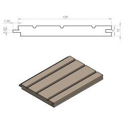 Вагонка кедр канадский высший сорт, 135х15 мм