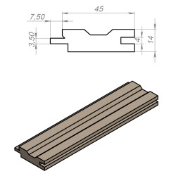 Вагонка вільха вищий сорт, 45х15 мм
