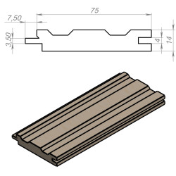 Вагонка вільха вищий сорт 75*15 мм