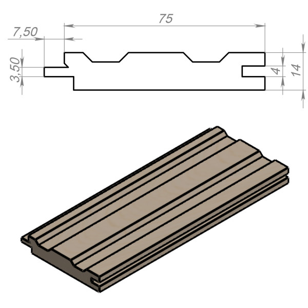 Вагонка вільха вищий сорт 75*15 мм Вагонка вільха вищий сорт 75*15 мм