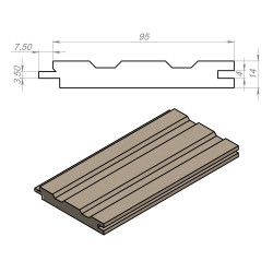 Вагонка ель высший сорт, 95х13,8 мм
