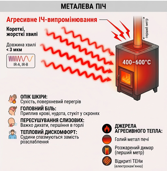 металева піч без облицювання